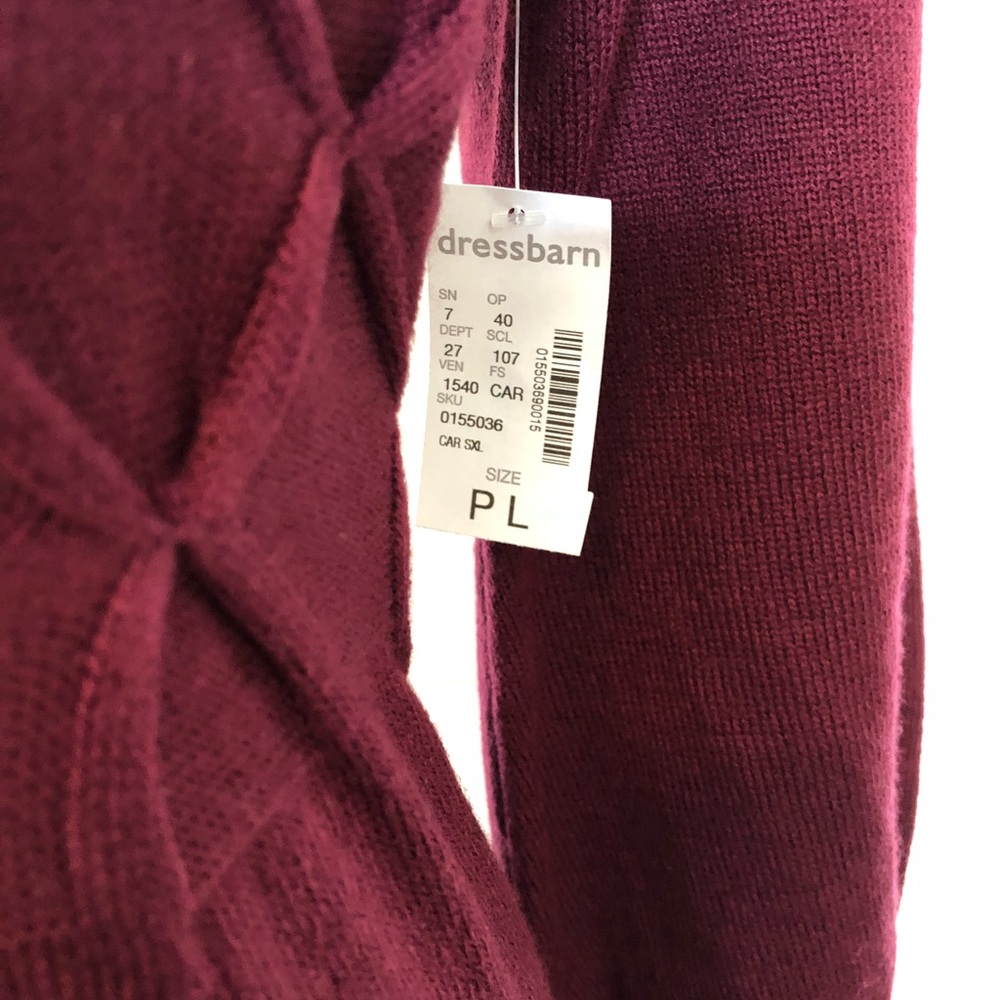 NWT Dress Barn Maroon Sweater Dress L Knee Length - Picture 4 of 8